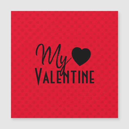 赤いハートパターンマイバレンタイン書道デザイン (正面)