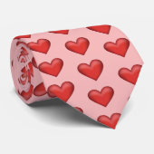 赤いハートパターン ネクタイ (ロール)