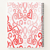 赤いハートパターン ノートブック (裏面)