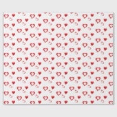 赤いハートパターン |バレンタインの愛 ラッピングペーパー (フラット)