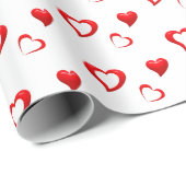 赤いハートパターン |バレンタインの愛 ラッピングペーパー (ロールコーナー)