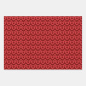 赤いハートパターン ラッピングペーパーシート (正面3)