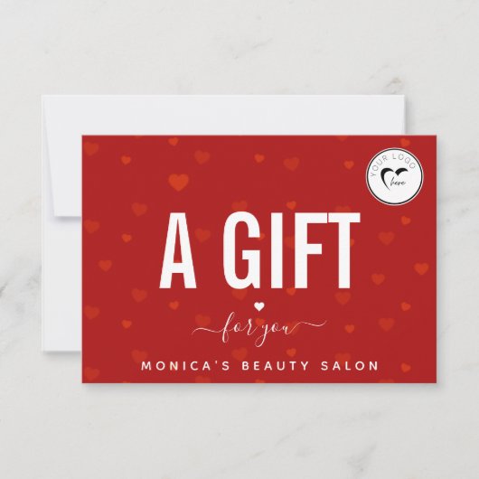 赤いハートパターン&ロゴバレンタインズデイロマンチック (正面)