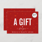 赤いハートパターン&ロゴバレンタインズデイロマンチック (正面/裏面)