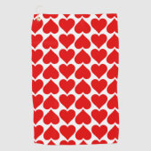 赤いハートパターン、ロマンチック、愛 ゴルフタオル (正面)