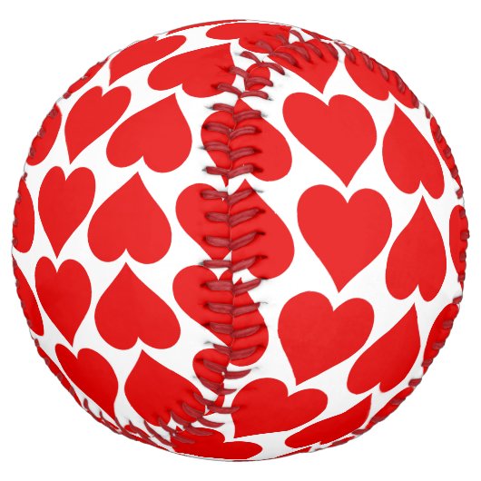赤いハートパターン、ロマンチック、愛 ソフトボール (アングル)