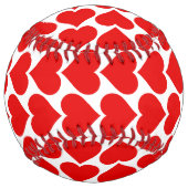 赤いハートパターン、ロマンチック、愛 ソフトボール (正面)