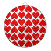 赤いハートパターン、ロマンチック、愛 ダーツボード (正面)