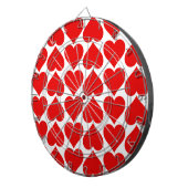 赤いハートパターン、ロマンチック、愛 ダーツボード (正面右)