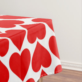赤いハートパターン、ロマンチック、愛 テーブルクロス