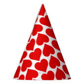 赤いハートパターン、ロマンチック、愛 パーティーハット (左)