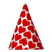 赤いハートパターン、ロマンチック、愛 パーティーハット (右)