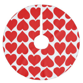 赤いハートパターン、ロマンチック、愛 ブラッシュドポリエステルツリースカート