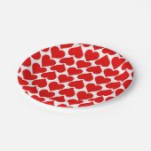 赤いハートパターン、ロマンチック、愛 ペーパープレート (アングル)
