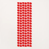 赤いハートパターン、ロマンチック、愛 ヨガマット (正面)