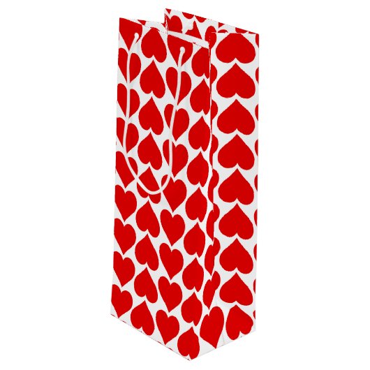 赤いハートパターン、ロマンチック、愛 ワインギフトバッグ (裏面アングル)
