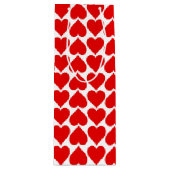 赤いハートパターン、ロマンチック、愛 ワインギフトバッグ (正面)