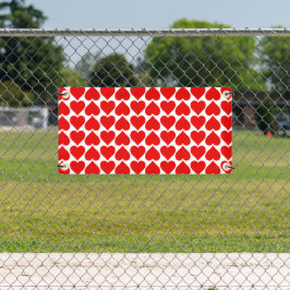 赤いハートパターン、ロマンチック、愛 横断幕