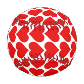 赤いハートパターン、ロマンチック、愛 野球ボール (正面)