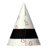 赤いハートパターン，愛，あなたの名前，パーソナライズ パーティーハット (裏面)