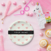 赤いハートパターン,愛,あなたの名前,パーソナライズ ペーパープレート (パーティー)