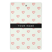 赤いハートパターン，愛，あなたの名前，パーソナライズ ミニクリップボード (裏面)