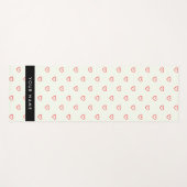 赤いハートパターン,愛,あなたの名前,パーソナライズ ヨガマット (正面(横))