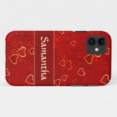 赤いハートパターン Case-Mate iPhoneケース (裏面(横))