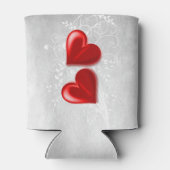 赤いハートパーソナライズされたクーラーボックス 缶クーラー (裏面)