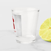 赤いハートパーソナライズされたショットガラス ショットグラス (右)