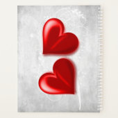 赤いハートパーソナライズされたプランナー プランナー手帳 (裏面)