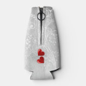 赤いハートパーソナライズされたボトルクール ボトルクーラー (裏面)