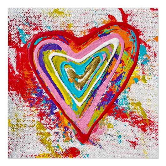 赤いハートパーフェクトポスター ポスター (正面)