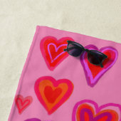 赤いハートビーチタオル ビーチタオル (インサイチュ)