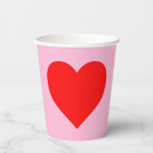 赤いハートビートパステルピンク 紙コップ (裏面)