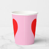 赤いハートビートパステルピンク 紙コップ (右)