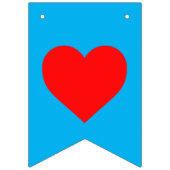 赤いハートビート スカイブルー バンティングフラッグ (第2の旗)