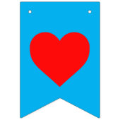 赤いハートビート スカイブルー バンティングフラッグ (第3の旗)