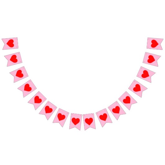 赤いハートビート パステルピンク バンティングフラッグ (全)