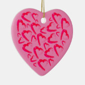 赤いハートピンクセラミックオーナメント セラミックオーナメント (右)