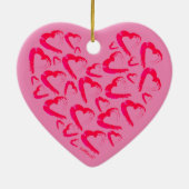 赤いハートピンクセラミックオーナメント セラミックオーナメント (裏面)