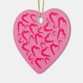 赤いハートピンクセラミックオーナメント セラミックオーナメント (左)