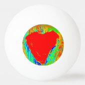 赤いハートピンポンボール 卓球ボール (裏面)