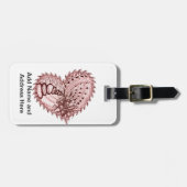 赤いハートファイアドードル ラゲッジタグ (正面横)