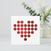 赤いハートフェイクゴールドフォイルドットバレンタインデーカード シーズンカード (スタンド正面)