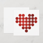 赤いハートフェイクゴールドフォイルドットバレンタインデーカード シーズンカード (正面/裏面)