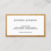 赤いハートフェイク金ゴールドグリッターロマンス作家 名刺 (裏面)