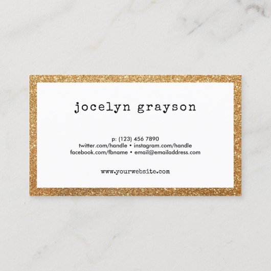 赤いハートフェイク金ゴールドグリッターロマンス作家 名刺 (裏面)