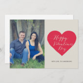 赤いハートフォトバレンティーンズデイフラットカード シーズンカード (正面/裏面)