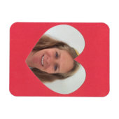 赤いハートフォトフレーム マグネット (横)